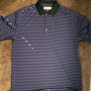 Purple/Black Striped, Donald Ross, Large Polo